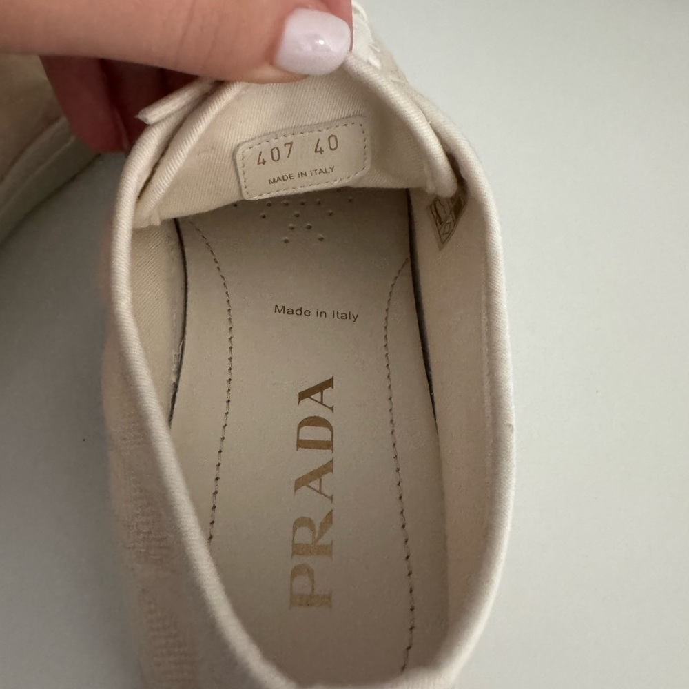 Prada Beige Canvas Sneakers size 40 - Picture 7 of 13